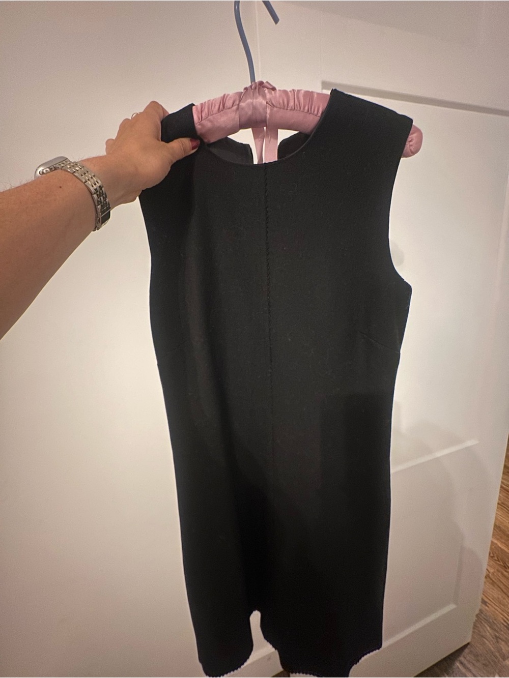 Black Wool Sleeveless Mini Dress